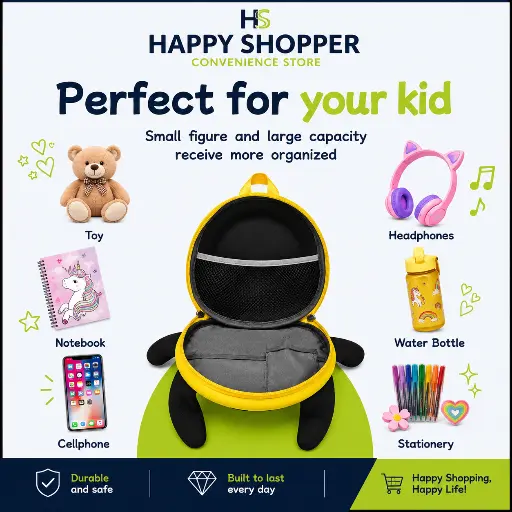 Monster Backpack (Yellow) in use