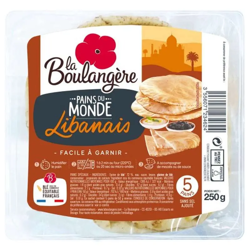 La Boulangere Natural lebanese bread 5pcs 250g