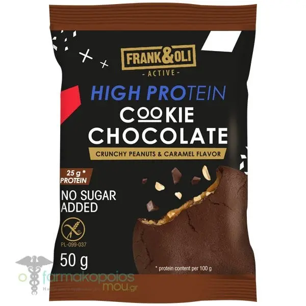 Frank & Oli High Protein Choc/Peanut/Caramel Cookie 50g
