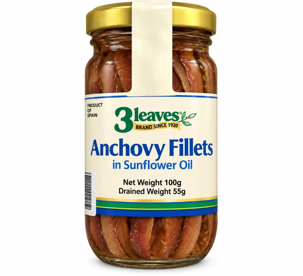 3 Leaves Anchovy Fillets In Sunflower Oil 100g