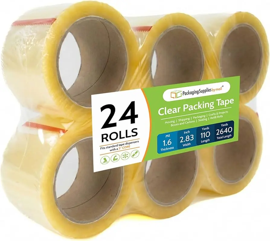 Clear Packing Tape 48mm x 300m (24-Pack) 24 pcs