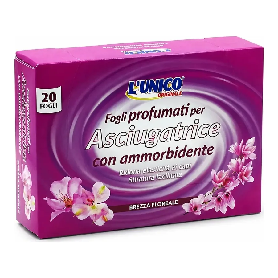 L'Unico Original Floral Breeze Scented Dryer Sheets 20pcs