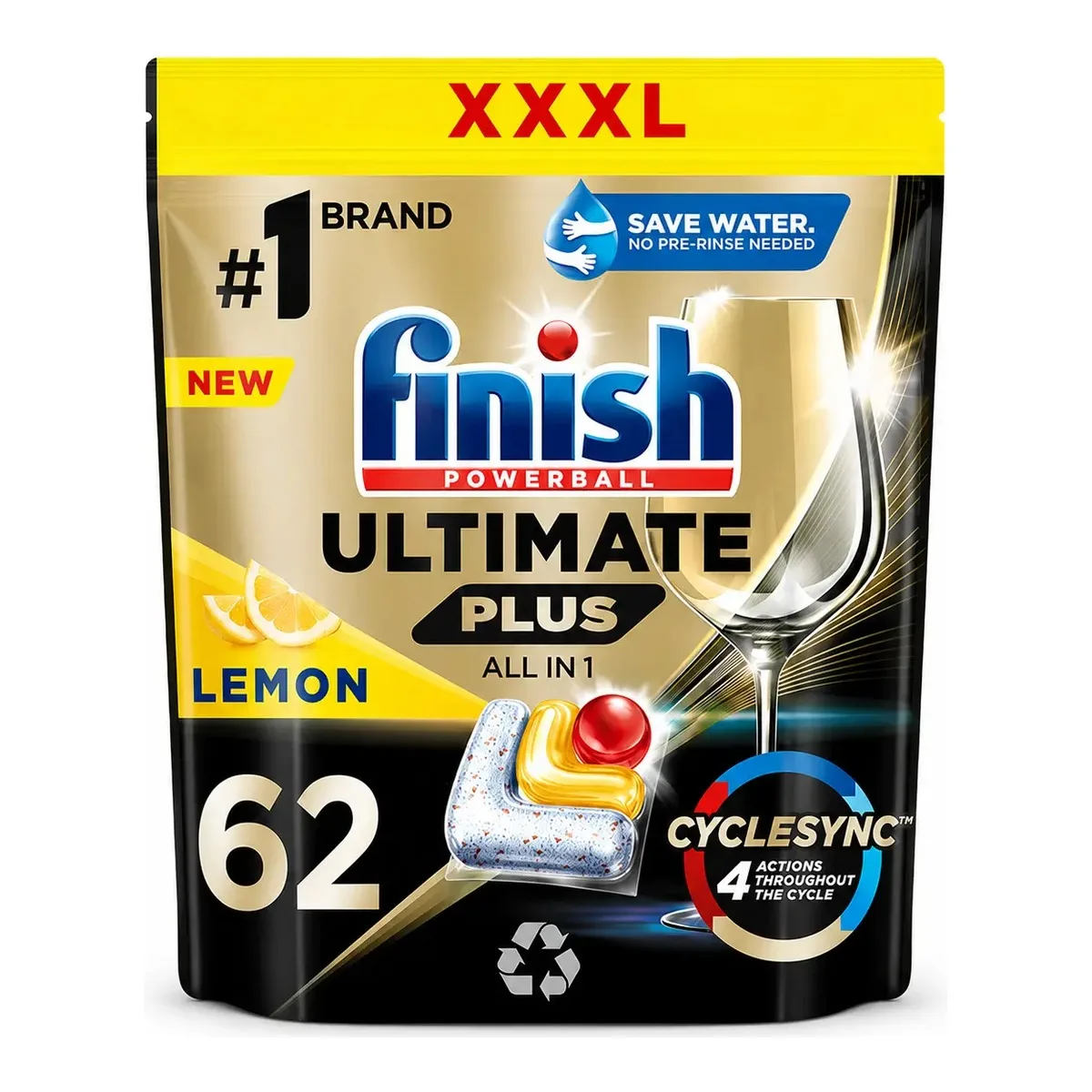 Finish Ultimate Plus Lemon 62 Caps