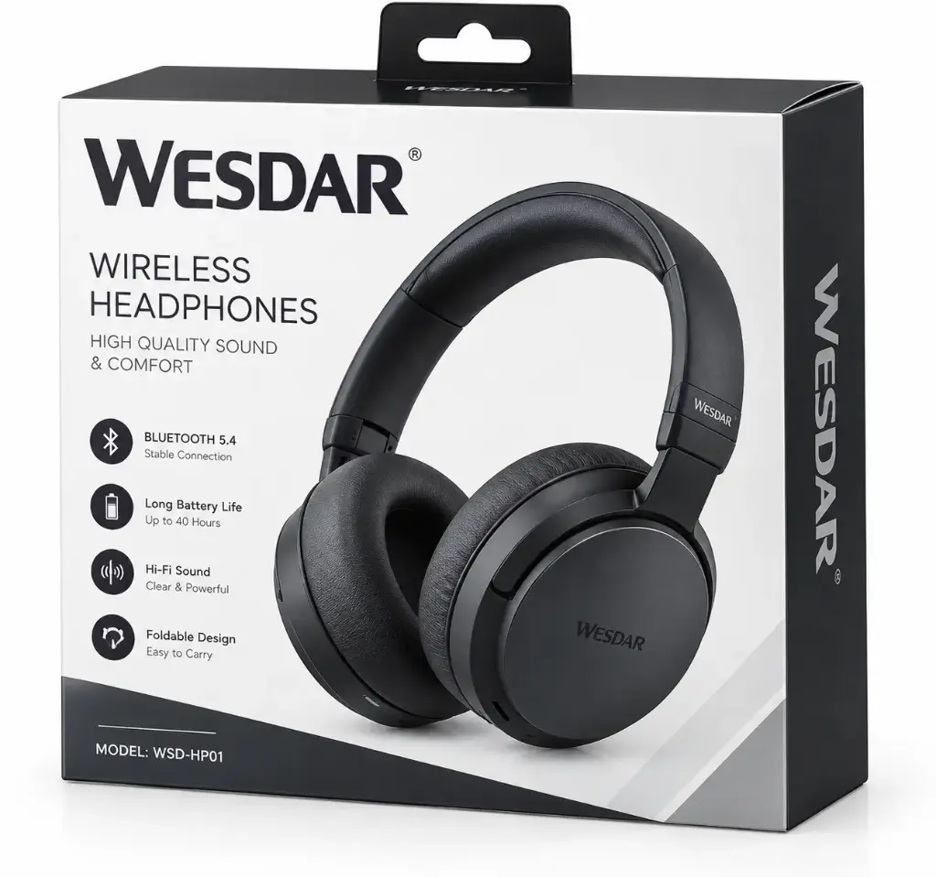 Small Wesdar Wireless Bluetooth 5.4 Headphones K-285H –  Color blak o Beige