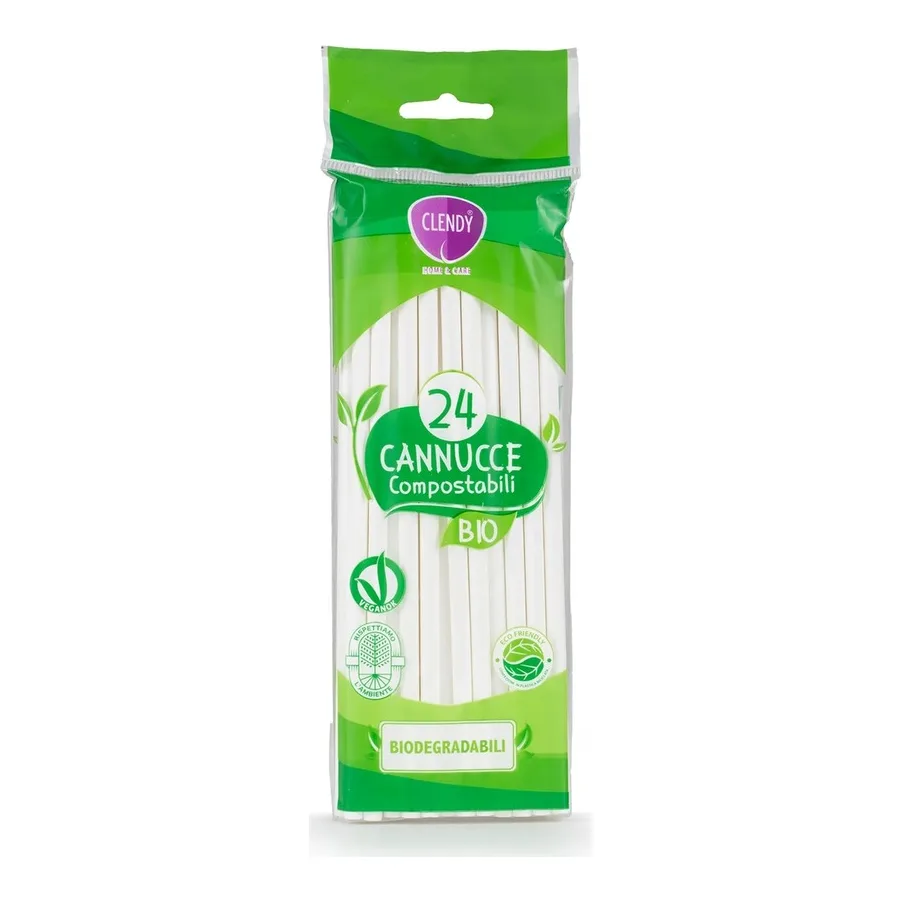 Clendy White Straws 24pcs