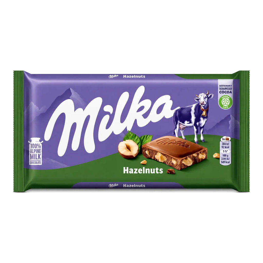 Milka Chocolate Crushed Hazelnut 90g 