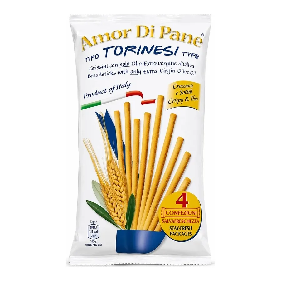 Amor Di Pane Torinesi Type Breadsticks with Extra Virgin Olive Oil