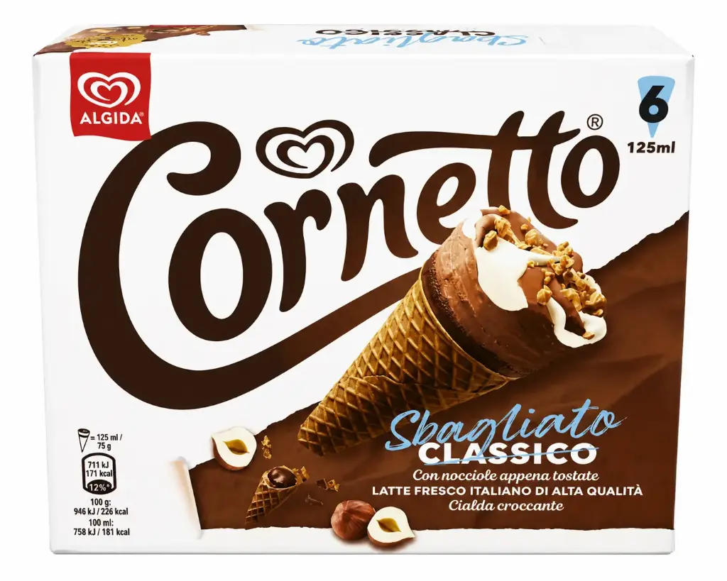 Algida Cornetto Sbagliato Chocolate Ice Cream Cone 125ml