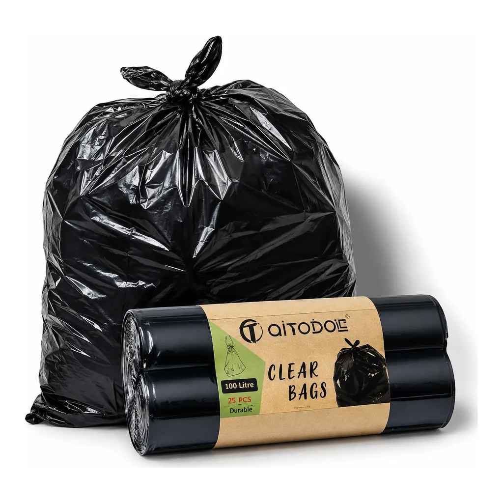 Brown Tape Garbage Bags Large Black x 20 Bags