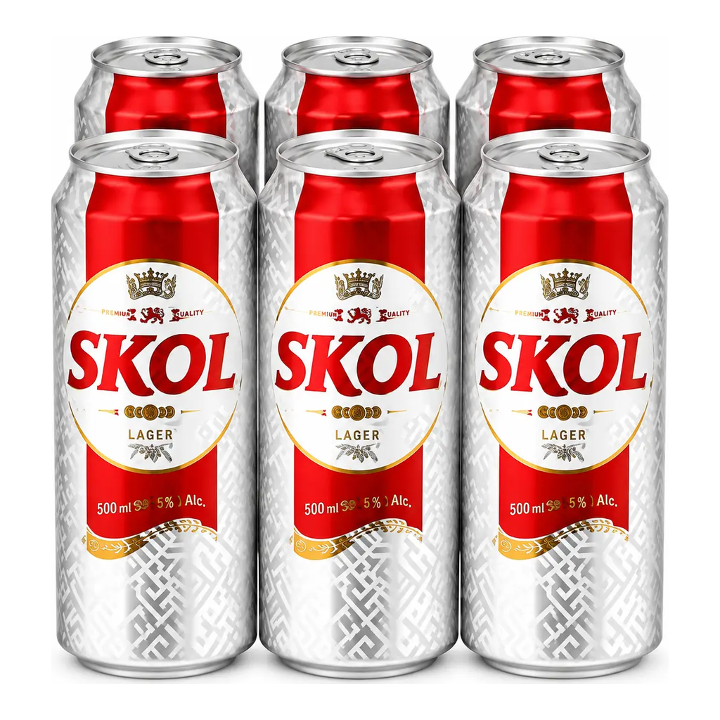 Skol Lager Beer 500ml x 6