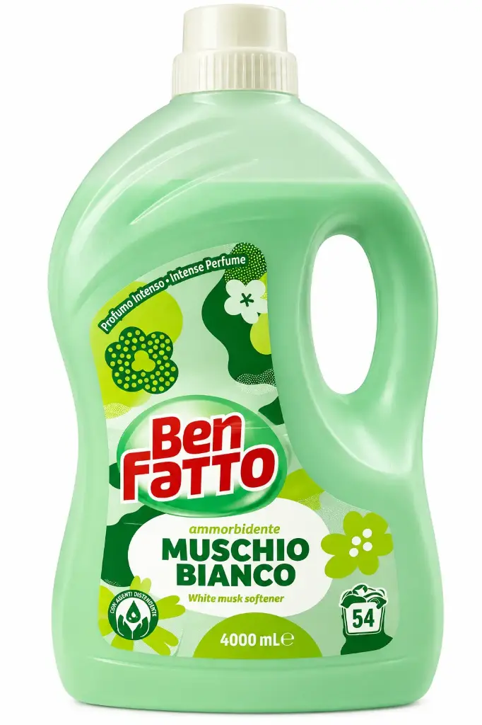 Ben Fatto Fabric Softener White Musk 4L – 54 Washes