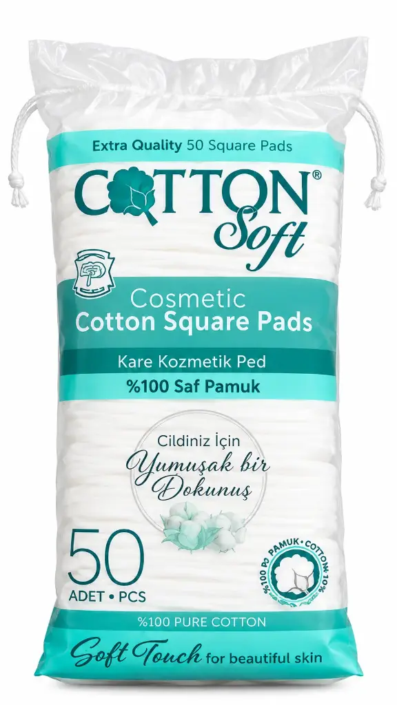 Cotton Soft Cotton Pads Square x50