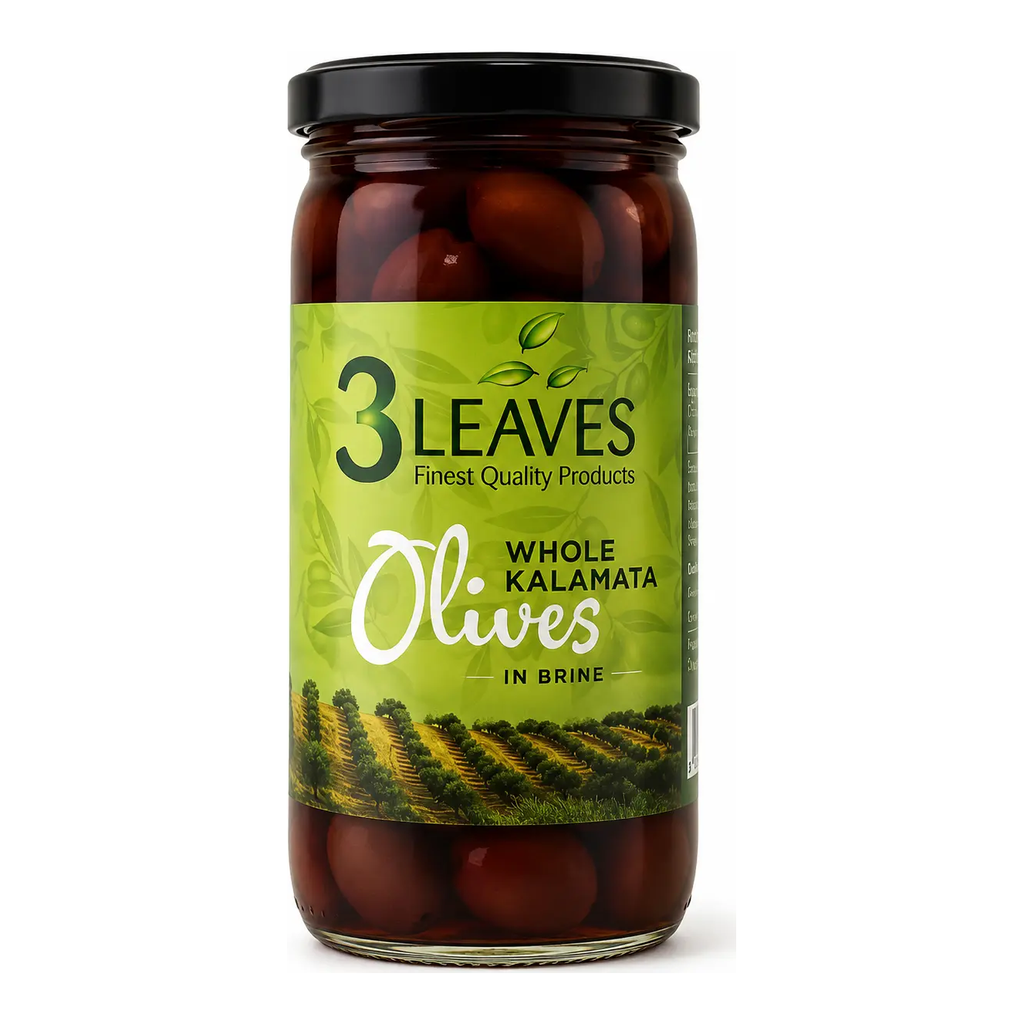 3 Leaves Olives Whole Kalamata 370g