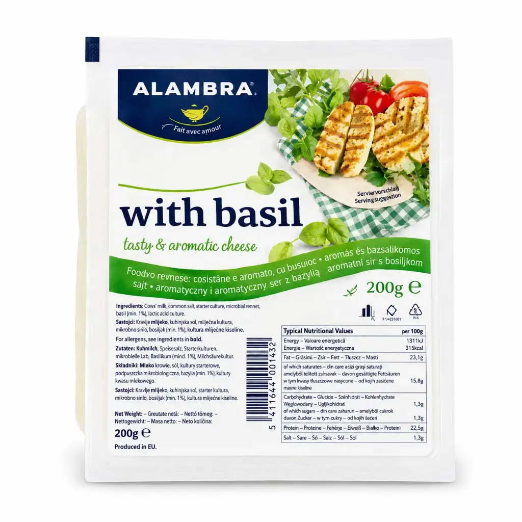 Alambra Halloumi Cheese Basil 200g