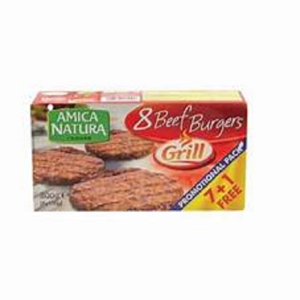 Amica Natura 8 Beef Burgers 800G
