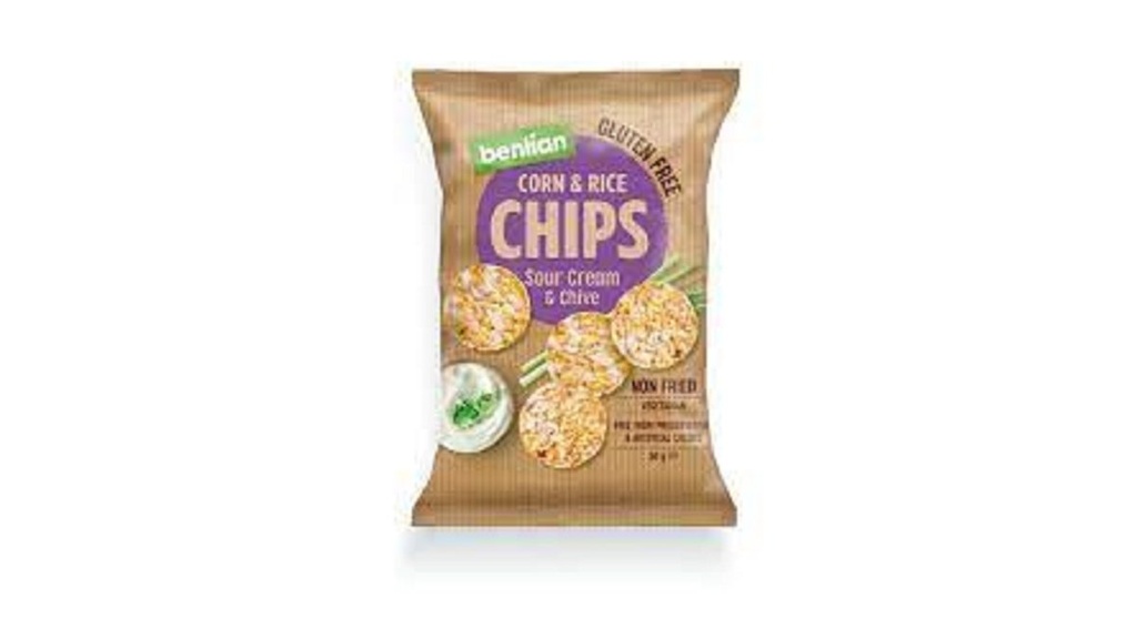 Benlian Chips, Corn & Brown Rice Sour Cream & Chive Gluten Free