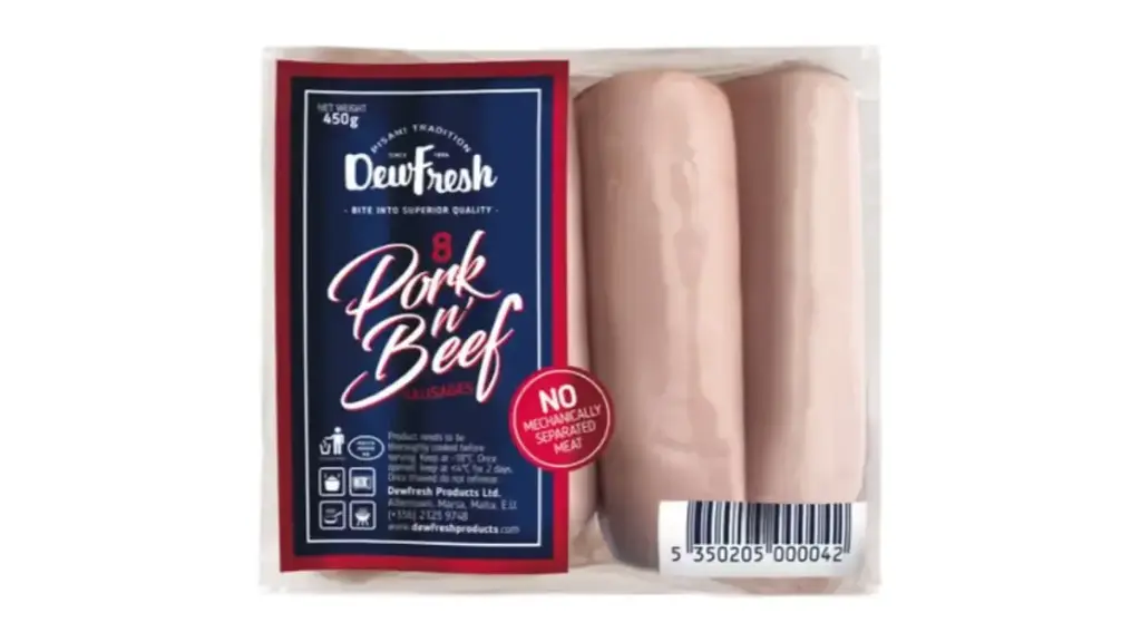 Dewfresh Pork & Beef 8 Sausages 24 X 450g