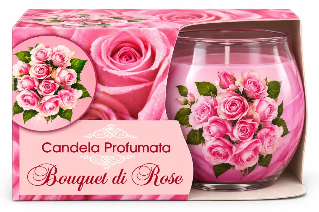 Candela Profumata Bouquet di Rose