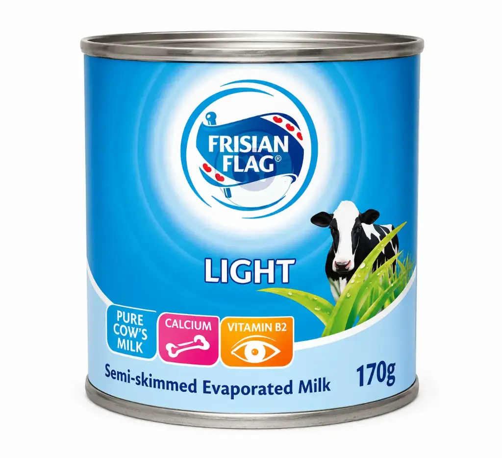 Frisian Flag Light Evaporated Milk, 170g