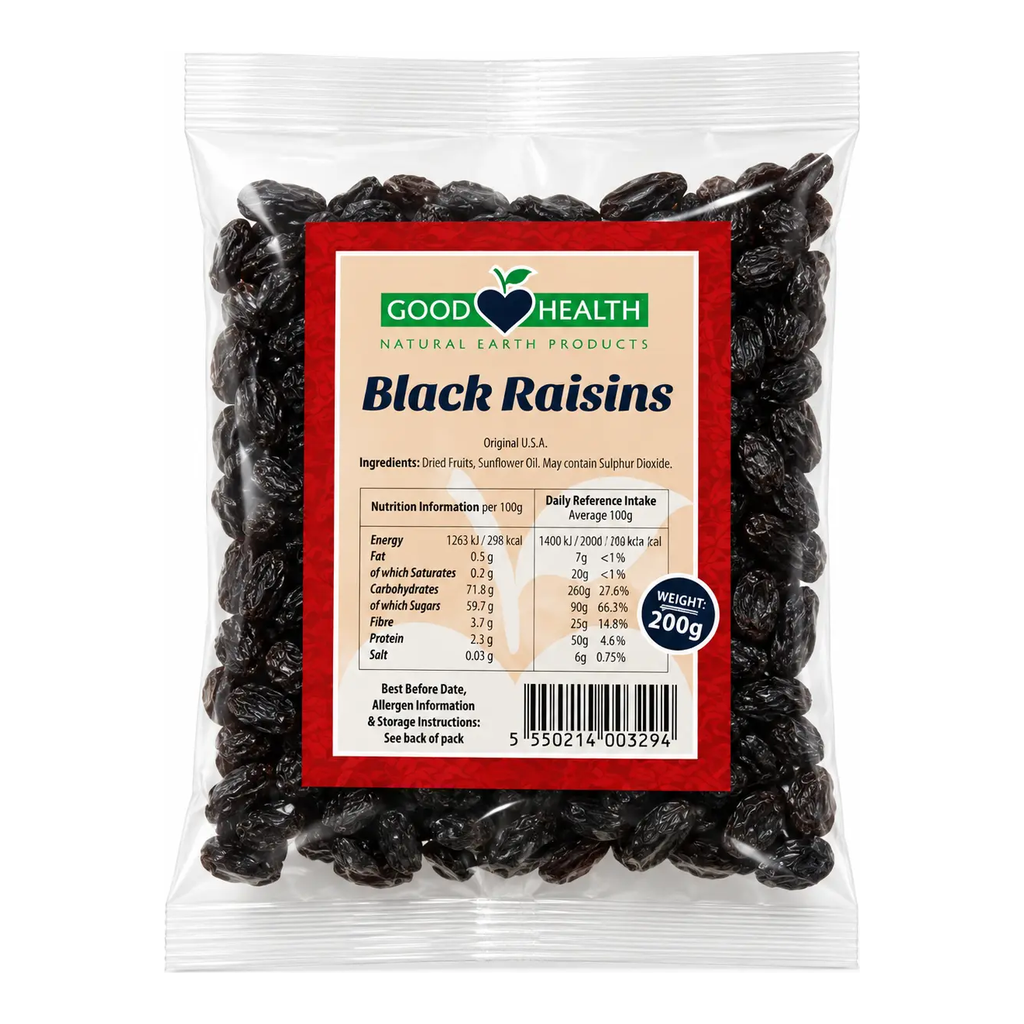 Good Health Black Raisins 200g