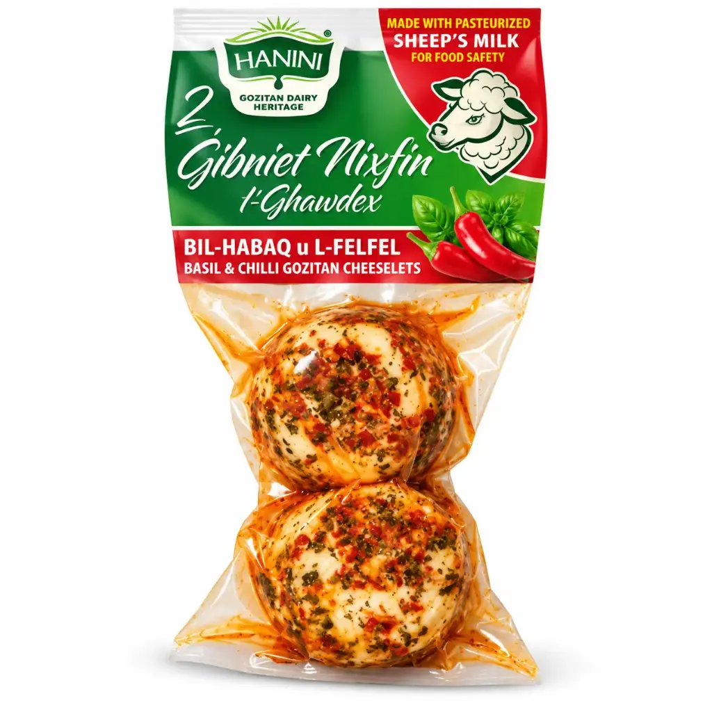 Hanini Gbejniet Basil & Chili 2x80g