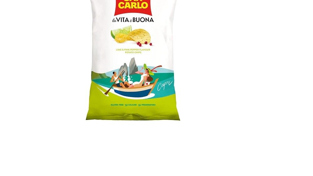 San Carlo Potato Chips Lime & Pink Pepper 150g
