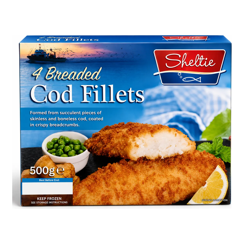 Sheltie Breaded Cod Fillets 500g