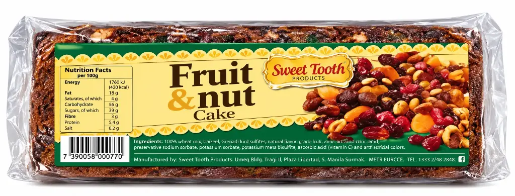 Sweet Tooth Fruit & Nut Sponge Cake 615g