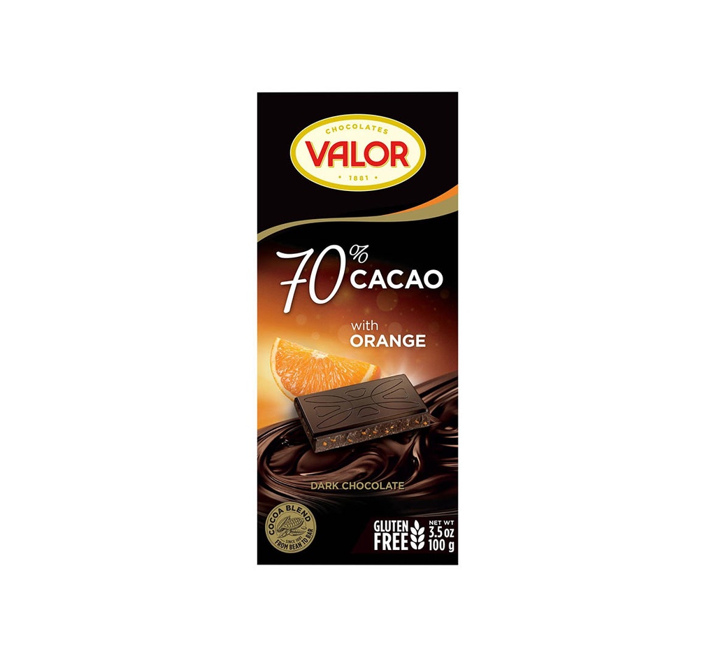 Valor Dark Chocolate Orange 100g