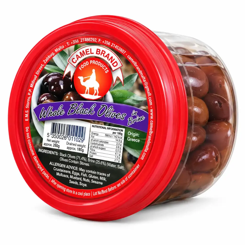 Camel Whole Black Olives 280g