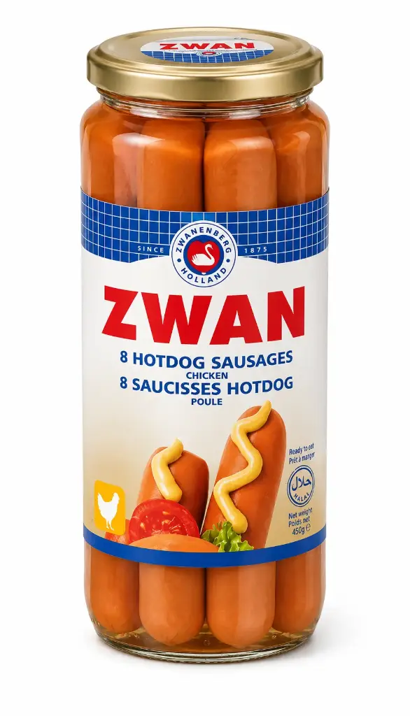 Zwan Sausages 8 Halal Hotdogs 320g