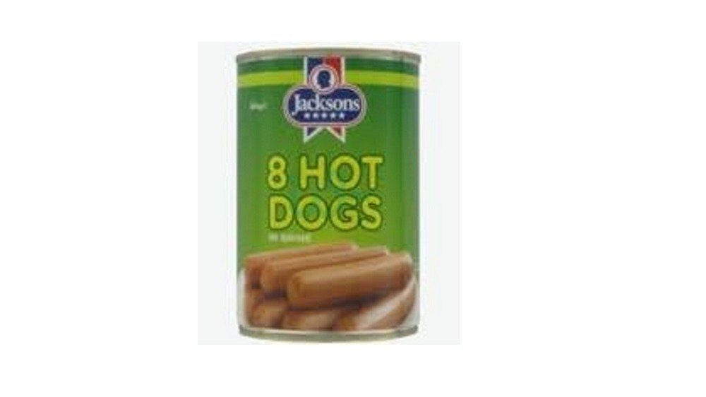 Jacksons 8 Hot Dogs Can 400g