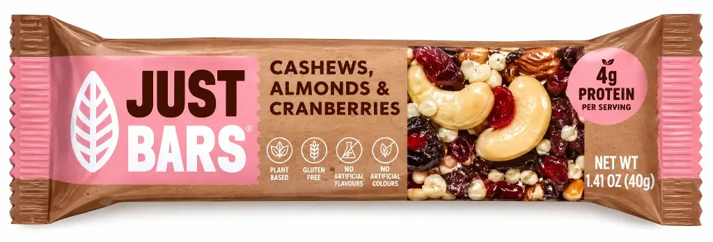 Just Bars Cashews, Almonds & Cranberries 40g