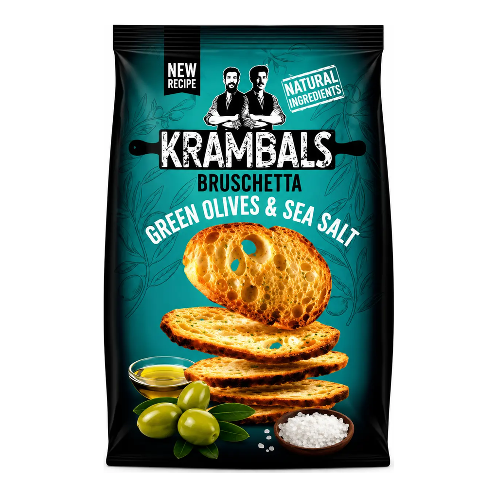 Krambals Bruschetta Green Olives & Sea Salt 70g
