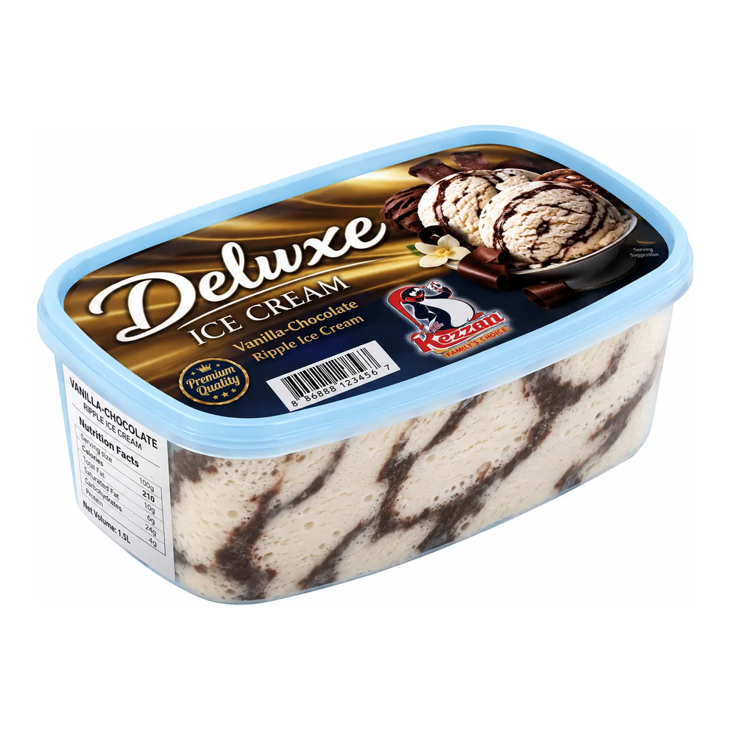 Mezzan Family Pack Vanilla-Chocolate Ripple Ice Cream, 1L