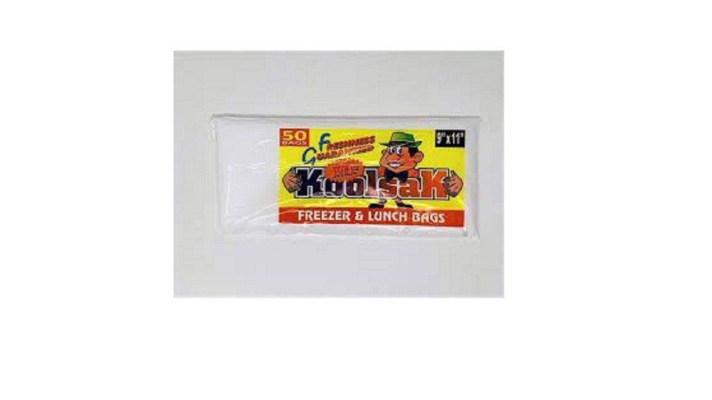 Mr. Koolsak Freezer & Lunch Bags, 10”X15”, 50 Pack