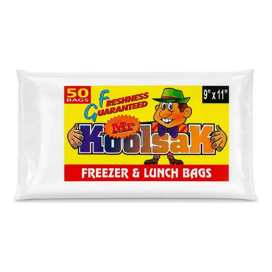 Mr. Koolsak Freezer & Lunch Bags, 9x11 50 Pack