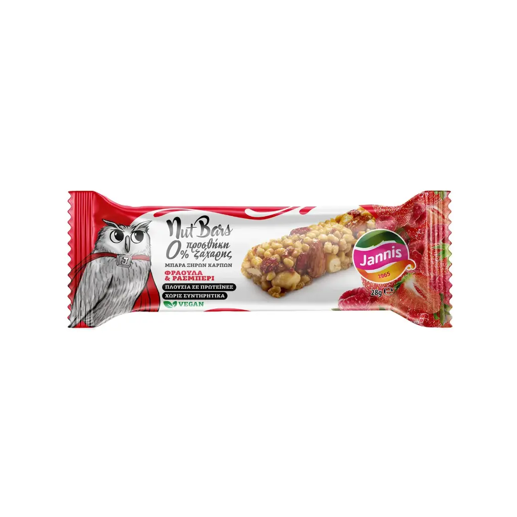 Jannis Nuts Bar Strawberry & Raspberry 28g