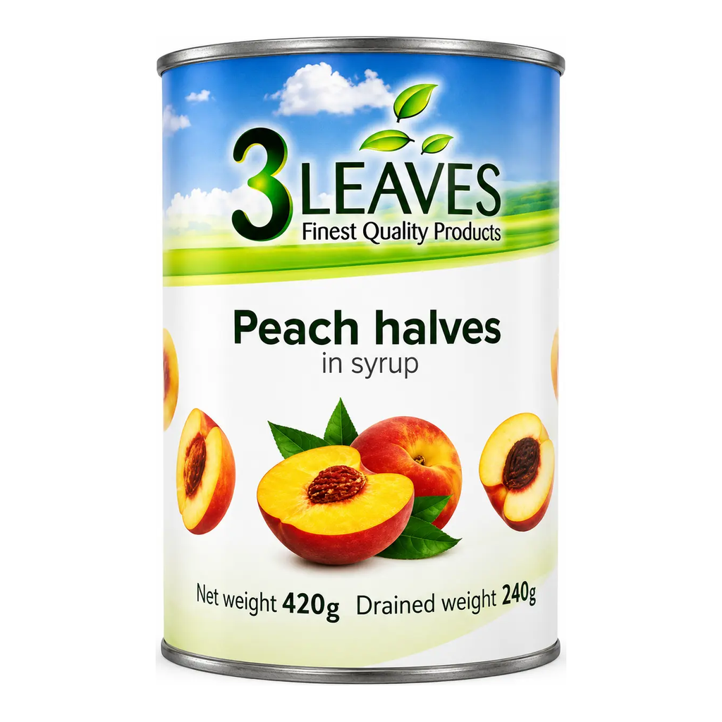 3 Leaves Peaches Halves 420g