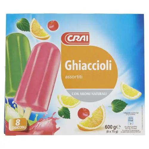 Crai Gelato Ghiaccioli Assort X8 600g