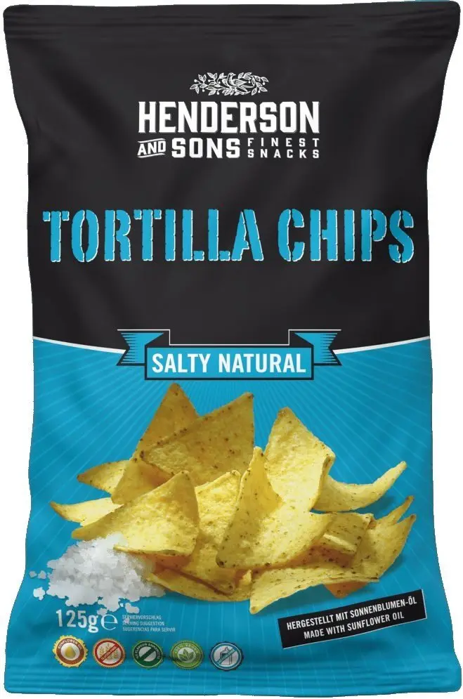 Henderson and Sons Tortilla Chips Salty Natural 125g