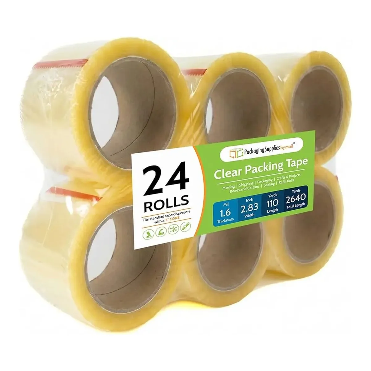 Clear Packing Tape 48mm x 300m (24-Pack) 24 pcs