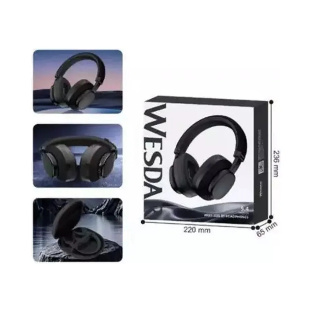 Wesdar Wireless Bluetooth 5.4 Headphones K-285H – Black & Grey