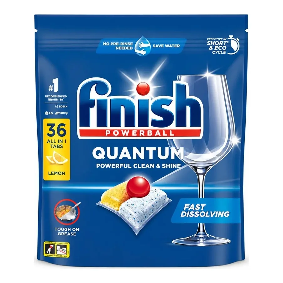 [619530] Finish Quantum All-in-1 Dishwasher Tablets 36 Caps Lemon