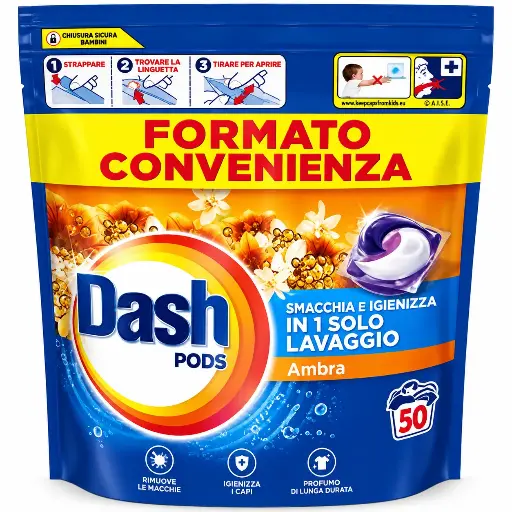[274673] Dash All-in-1 Pods Amber 50 Capsules