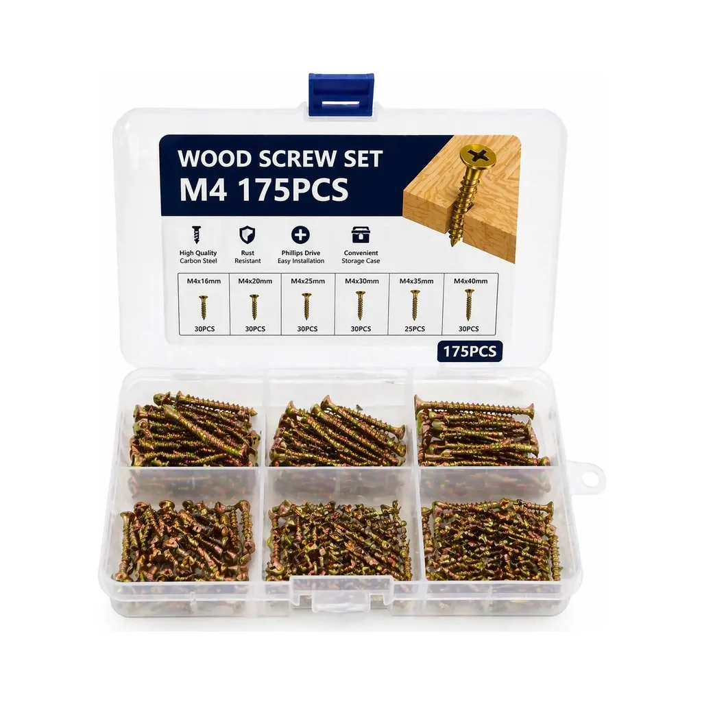 Wood Screw Set M4 175pcs