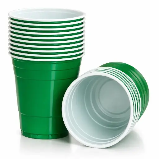 [717340] Paif Green Plastic Cups 200ml