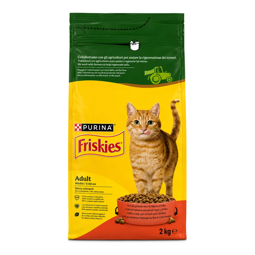 [613362] Friskies Vital Plus Dry Cat Food 2kg Meat