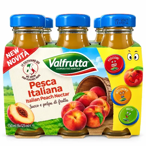 [374004] Valfrutta Peach Juice 6x125ml