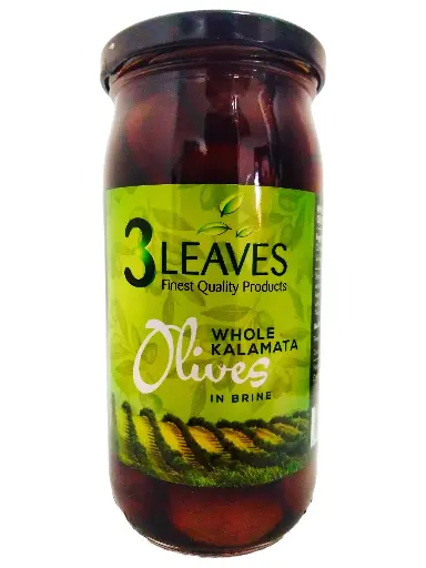 3 Leaves Olives Whole Kalamata 370g